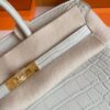 H Factory Bags Birkin matte alligator crocodile 8L Ice White Gold Hardware 25cm Full Handmade