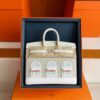 H Factory Bags Birkin little house Togo & crocodile White Silver Hardware 20cm Full Handmade