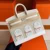 H Factory Bags Birkin little house Togo & crocodile White Silver Hardware 20cm Full Handmade