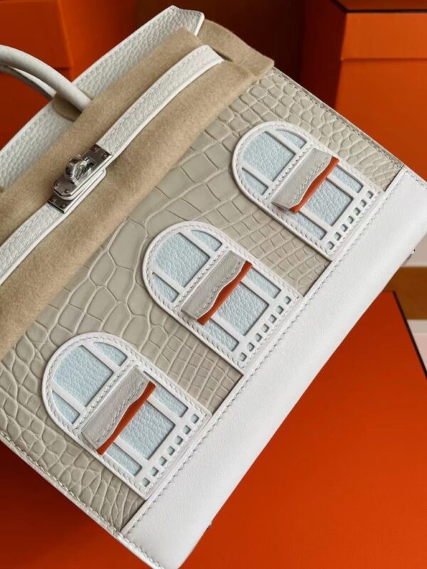 mmexport1722655110253-768x1024-1 H Factory Bags Birkin little house Togo & crocodile White Silver Hardware 20cm Full Handmade