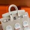 H Factory Bags Birkin little house Togo & crocodile White Silver Hardware 20cm Full Handmade