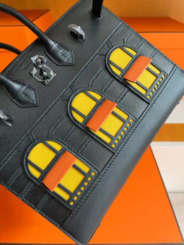 mmexport1722655142125-767x1024-1 H Factory Bags Birkin little house Togo & crocodile Black Silver Hardware 20cm Full Handmade