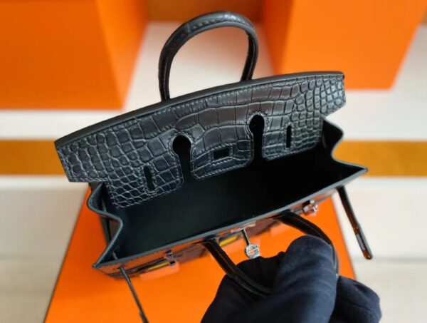 mmexport1722655143565-1024x773-1 H Factory Bags Birkin little house Togo & crocodile Black Silver Hardware 20cm Full Handmade
