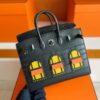 H Factory Bags Birkin little house Togo & crocodile Black Silver Hardware 20cm Full Handmade