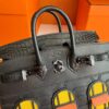 H Factory Bags Birkin little house Togo & crocodile Black Silver Hardware 20cm Full Handmade