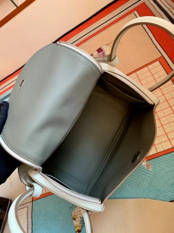 mmexport1722655181759-768x1024-1 H Factory Bags Lindy Swift Cream White & Grey Silver Hardware 26cm Full Handmade
