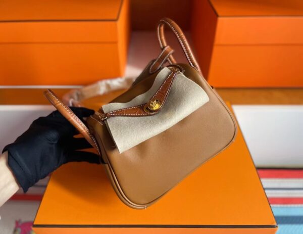 mmexport1739266273512-1024x791-1 H Factory Bags Mini Lindy Touch Swift & Crocodile Leather Golden Brown Gold Hardware 20cm Full Handmade
