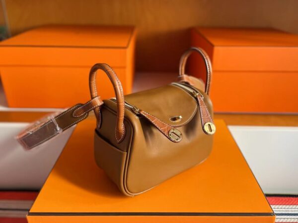 mmexport1739266277904-1024x768-1 H Factory Bags Mini Lindy Touch Swift & Crocodile Leather Golden Brown Gold Hardware 20cm Full Handmade