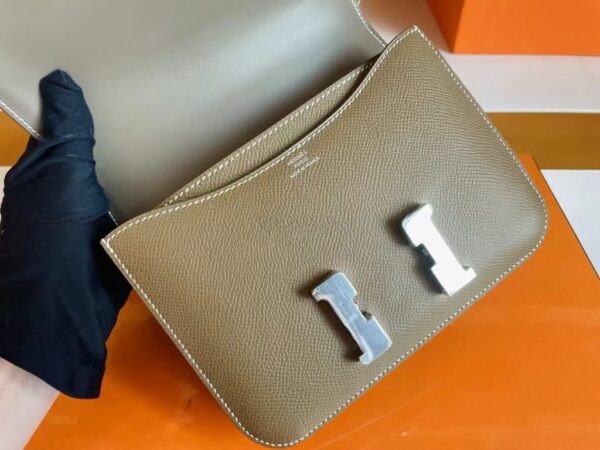 mmexport1739437137480-1024x768-1 H Factory Bags Constance Epsom CK18 Etoupe Grey Silver Hardware 18cm Full Handmade