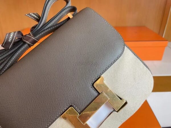 mmexport1739437169701-1024x768-1 H Factory Bags Constance Epsom 8F Noble Grey Gold Hardware 18cm Full Handmade
