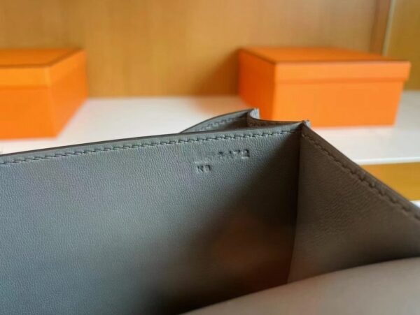 H Factory Bags Constance Epsom 8F Noble Grey Silver Hardware 18cm Full Handmade