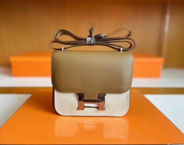 mmexport1739437253911-1024x808-1 H Factory Bags Constance Epsom 3G Light Coffee Silver Hardware 18cm Full Handmade