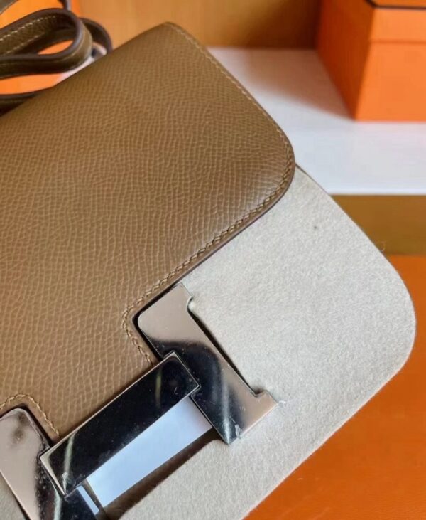 mmexport1739437257293-841x1024-1 H Factory Bags Constance Epsom 3G Light Coffee Silver Hardware 18cm Full Handmade