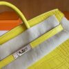 H Factory Bags Birkin Matte Alligator Crocodile M9 Calendula yellow Silver Hardware 25cm Full Handmade