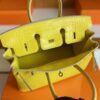 H Factory Bags Birkin Matte Alligator Crocodile M9 Calendula yellow Silver Hardware 25cm Full Handmade