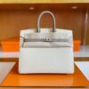 H Factory Bags Birkin Epsom Cream White & M8 Grey Silver Hardware 25cm Full Handmade