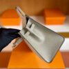 H Factory Bags Birkin Epsom Cream White & M8 Grey Silver Hardware 25cm Full Handmade