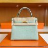 H Factory Bags Kelly Matte Alligator Crocodile 6u Mint green Gold Hardware 25cm Full Handmade