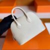 H Factory Bags Mini Bolide Chever Leather Cream White Silver Hardware 18cm Full Handmade