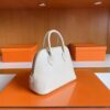 H Factory Bags Mini Bolide Chever Leather Cream White Silver Hardware 18cm Full Handmade