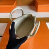 H Factory Bags Mini Bolide Chever Leather Cream White Silver Hardware 18cm Full Handmade