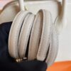 H Factory Bags Mini Bolide Chever Leather Cream White Silver Hardware 18cm Full Handmade