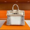 H Factory Bags Birkin Matte Porosus Crocodile Himalaya Silver Hardware 25cm Full Handmade