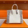H Factory Bags Birkin Matte Porosus Crocodile Himalaya Silver Hardware 25cm Full Handmade