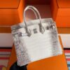 H Factory Bags Birkin Matte Porosus Crocodile Himalaya Silver Hardware 25cm Full Handmade