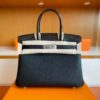 H Factory Bags Birkin Touch Togo & Niloticus Crocodile Black Silver Hardware 30cm Full Handmade