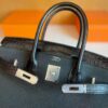 H Factory Bags Birkin Touch Togo & Niloticus Crocodile Black Silver Hardware 30cm Full Handmade