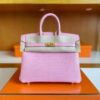 H Factory Bags Birkin Matte Alligator Crocodile 5P cherry pink Gold Hardware 25cm Full Handmade