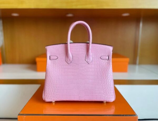 mmexport1741312763119-1024x782-1 H Factory Bags Birkin Matte Alligator Crocodile 5P cherry pink Gold Hardware 25cm Full Handmade