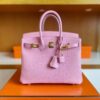 H Factory Bags Birkin Matte Alligator Crocodile 5P cherry pink Gold Hardware 25cm Full Handmade