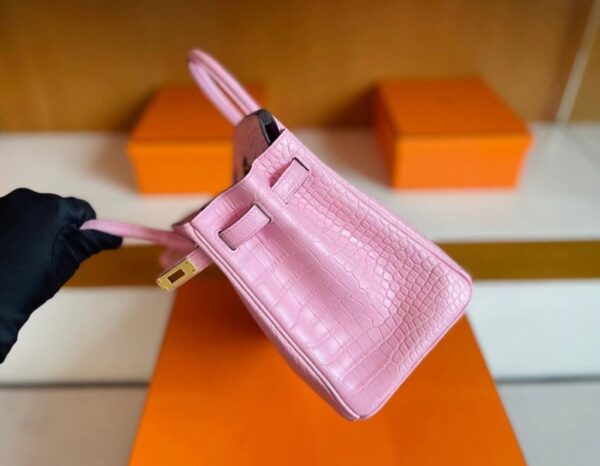 mmexport1741312768665-1024x796-1 H Factory Bags Birkin Matte Alligator Crocodile 5P cherry pink Gold Hardware 25cm Full Handmade