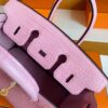 H Factory Bags Birkin Matte Alligator Crocodile 5P cherry pink Gold Hardware 25cm Full Handmade
