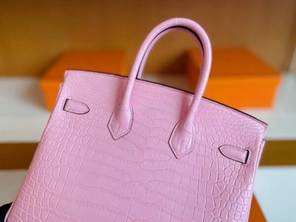 mmexport1741312771807-1024x768-1 H Factory Bags Birkin Matte Alligator Crocodile 5P cherry pink Gold Hardware 25cm Full Handmade