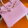 H Factory Bags Birkin Matte Alligator Crocodile 5P cherry pink Gold Hardware 25cm Full Handmade