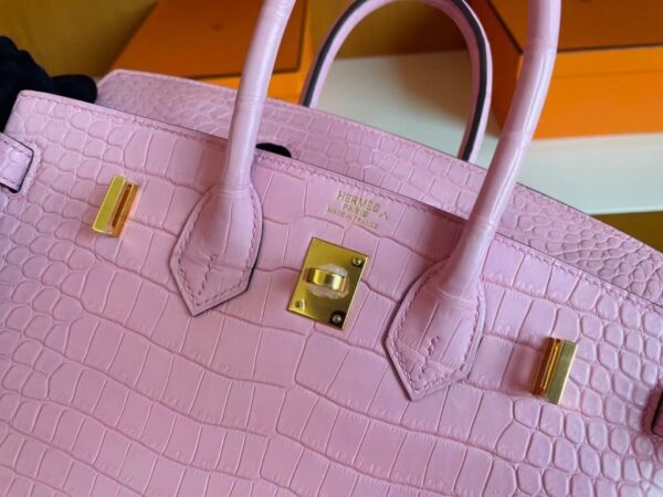 mmexport1741312774919-1024x768-1 H Factory Bags Birkin Matte Alligator Crocodile 5P cherry pink Gold Hardware 25cm Full Handmade