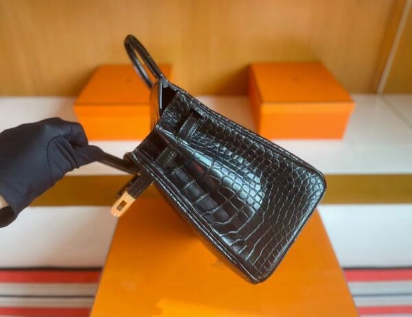 mmexport1741312828576-1-1024x788-1 H Factory Bags Birkin Matte Alligator Crocodile Black Gold Hardware 25cm Full Handmade