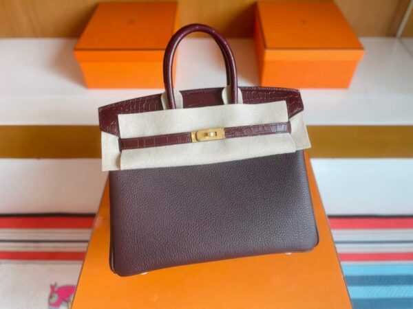 mmexport1741312851447-1024x768-1 H Factory Bags Birkin Touch Togo & Matte Alligator OG brownish red Gold Hardware 25cm Full Handmade