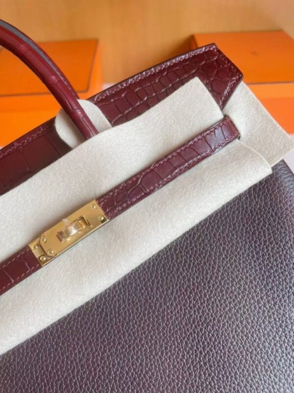 mmexport1741312852892-768x1024-1 H Factory Bags Birkin Touch Togo & Matte Alligator OG brownish red Gold Hardware 25cm Full Handmade