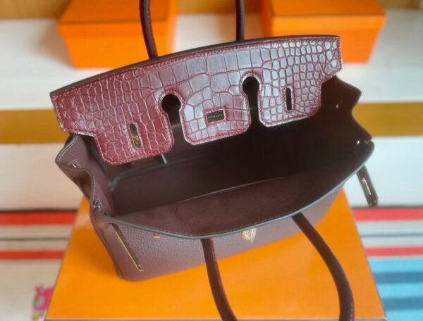mmexport1741312857923-1024x779-1 H Factory Bags Birkin Touch Togo & Matte Alligator OG brownish red Gold Hardware 25cm Full Handmade
