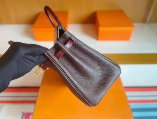 mmexport1741312859622-1024x776-1 H Factory Bags Birkin Touch Togo & Matte Alligator OG brownish red Gold Hardware 25cm Full Handmade