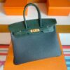 H Factory Bags Birkin Touch Togo & Lizard VO Deep Green Gold Hardware 25cm Full Handmade