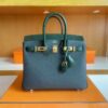 H Factory Bags Birkin Touch Togo & Lizard VO Deep Green Gold Hardware 25cm Full Handmade
