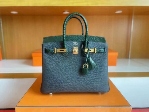 mmexport1741312892847-1024x775-1 H Factory Bags Birkin Touch Togo & Lizard VO Deep Green Gold Hardware 25cm Full Handmade