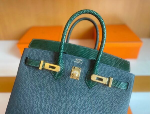 mmexport1741312895286-1024x779-1 H Factory Bags Birkin Touch Togo & Lizard VO Deep Green Gold Hardware 25cm Full Handmade