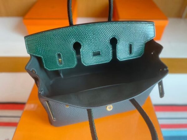 mmexport1741312898564-1024x768-1 H Factory Bags Birkin Touch Togo & Lizard VO Deep Green Gold Hardware 25cm Full Handmade