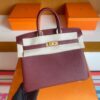 H Factory Bags Birkin Togo Leather brownish red Gold Hardware 25cm Full Handmade
